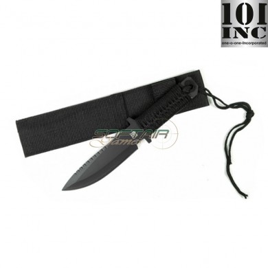 Military RECON knife BLACK with paracord 101 inc (455461n)