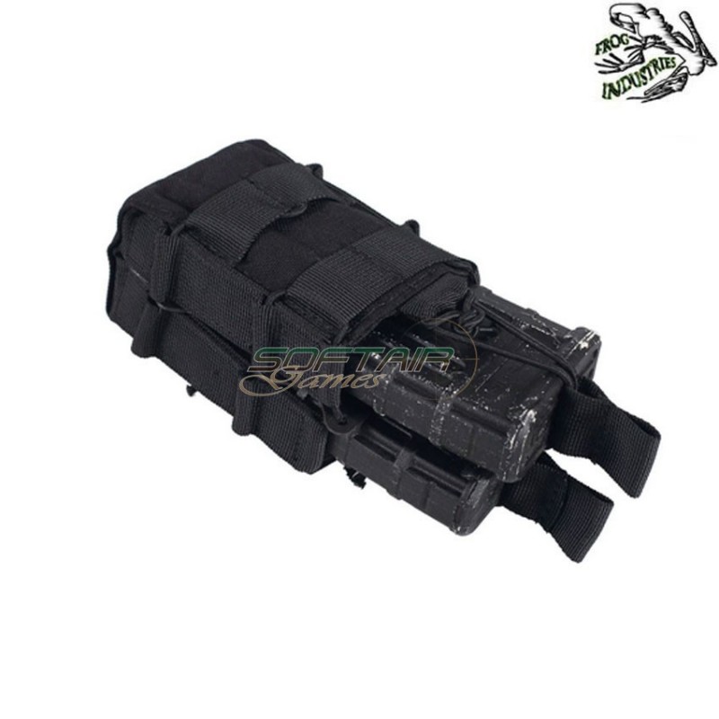 Tasca doppia NERA sovrapposta per M4/M16 frog industries® (fi-2000-bk)