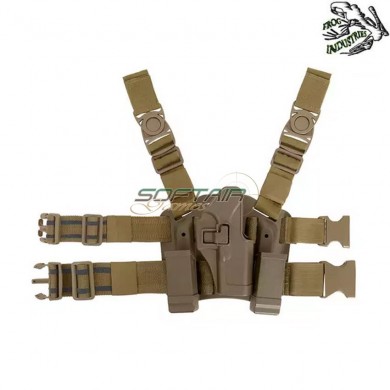 Fondina TAN c/drop leg platform per glock serie frog industries® (fi-fbp2254-tan)