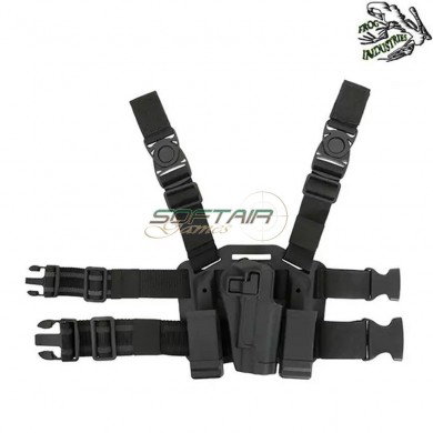 Holster BLACK w/drop leg platform for M9 series frog industries® (fi-fbp2264-bk)