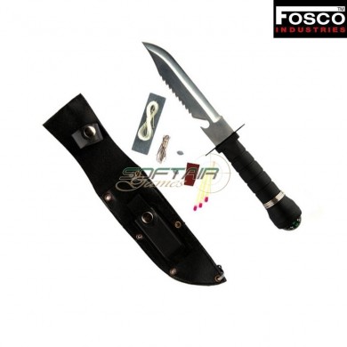 Survival knife BLACK fosco industries (fo-455415-bk)