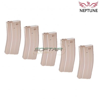 Set 5 caricatori monofilari 110bb in polimero TAN per m4/m16 aeg neptune (nte-003-5-tan)
