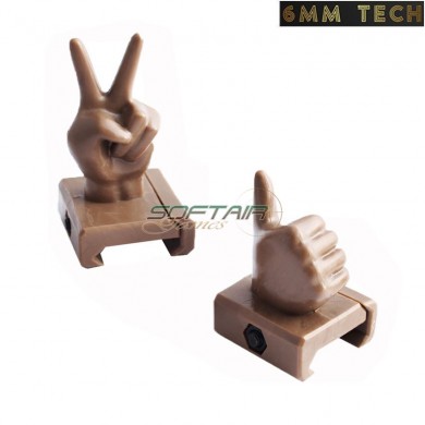 Stupid hands DARK EARTH type 2 set sights 6MM TECH (6mmt-25-2-de)