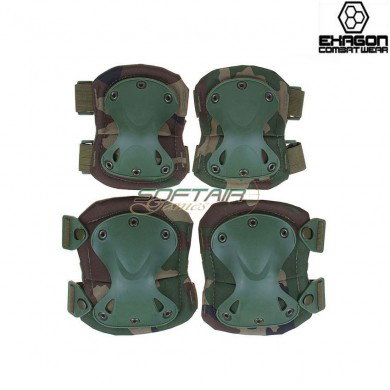 Knee And Elbow Defense Set WOODLAND Exagon (ex-pa3wl)