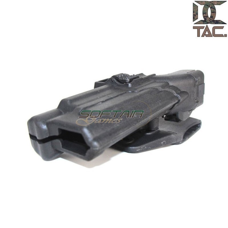 Holster for M9 w/flashlight level 3 style BLACK d.c. tactical (dctac-55-bk)