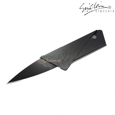 Credit card folding safety knife black iain sinclair (is-59669)