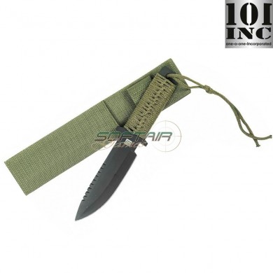 Military RECON knife GREEN with paracord 101 inc (455461v)