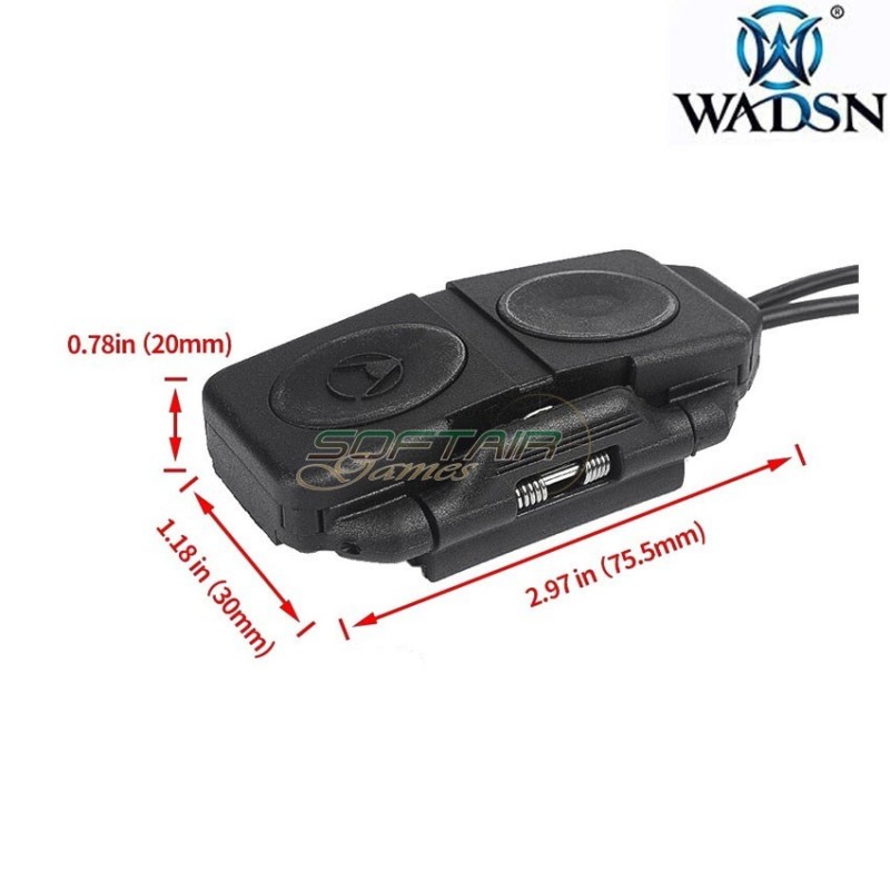 Double remote control flashlight/laser peq BLACK wadsn (wex676-bk)