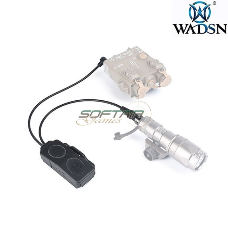 Doppio controllo remoto torcia/laser peq NERO wadsn (wex676-bk)