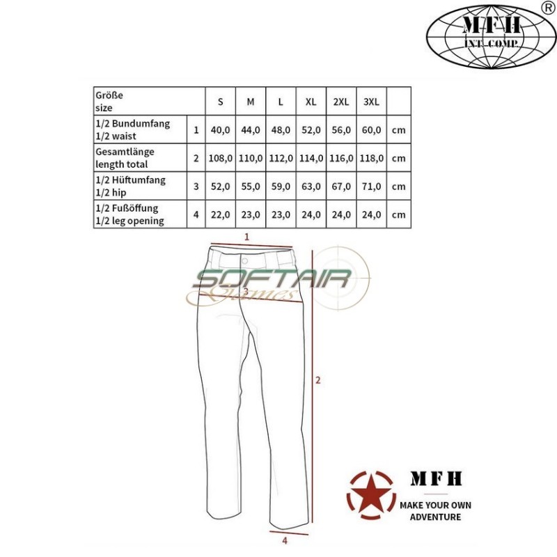 Pantalone mission SNAKE BLACK mfh (01360n)