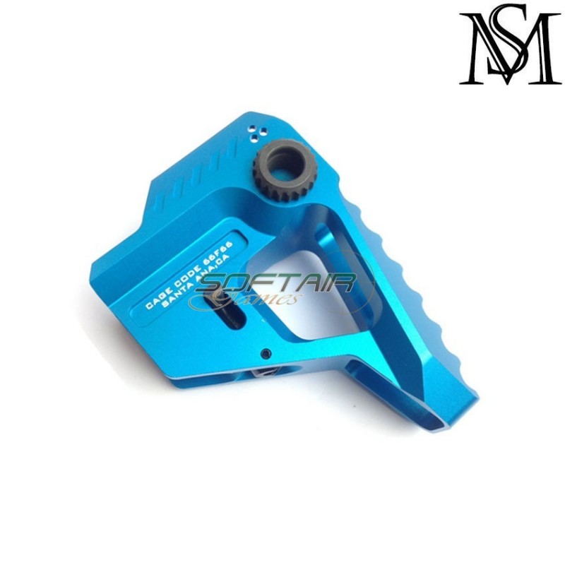 Rear stock part strike ind. cnc style m4 aeg BLUE milsim series (ms-141-blue)