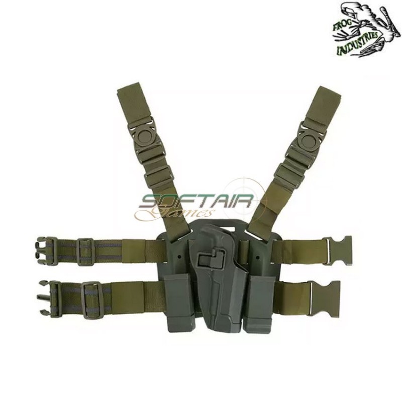 Fondina OLIVE DRAB c/drop leg platform per M9 serie frog industries® (fi-fbp2265-od)