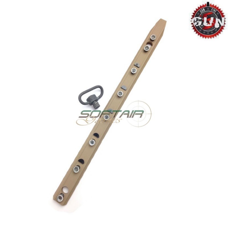 Keymod tan urx style rail with qd gun five ring (gf-0343-tan)