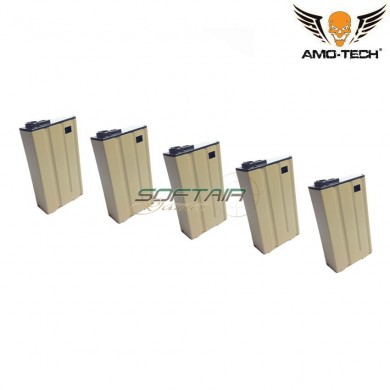 Set 5 caricatori MONOFILARI short 100bb whiskey dark earth per serie m4 amo-tech® (amt-mcs-whiskey-de-5)