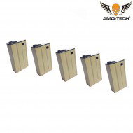 Set 5 mid-caps magazines short 100bb whiskey dark earth for m4 series amo-tech® (amt-mcs-whiskey-de-5)
