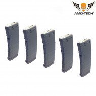 Set 5 caricatori MONOFILARI 150bb tigres black per serie m4 amo-tech® (amt-mc-tigres-bk-5)