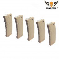 Set 5 caricatori MONOFILARI 150bb tigres dark earth per serie m4 amo-tech® (amt-mc-tigres-de-5)