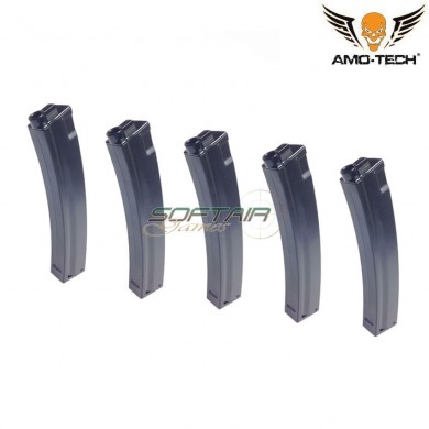Set 5 mid-caps metal magazines 50bb november black for mp5 series amo-tech® (amt-mcm-nov-bk-5)