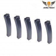 Set 5 mid-caps metal magazines 50bb november black for mp5 series amo-tech® (amt-mcm-nov-bk-5)
