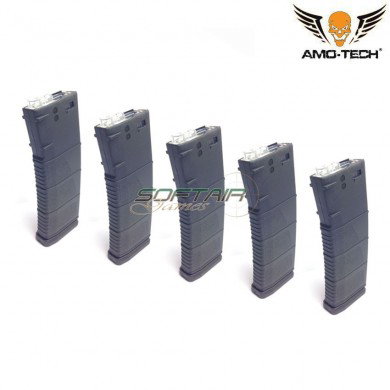 Set 5 hi-caps magazines 370bb tigres black for m4 series amo-tech® (amt-hc-tigres-bk-5)