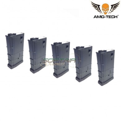 Set 5 caricatori MONOFILARI short 100bb wolf black per serie m4 amo-tech® (amt-mcs-wolf-bk-5)