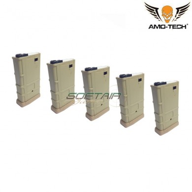 Set 5 mid-caps magazines short 100bb wolf dark earth for m4 series amo-tech® (amt-mcs-wolf-de-5)