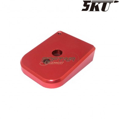 Red type 6 magazine base for MARUI hi-capa pistol 5ku (5ku-gb-265-r)