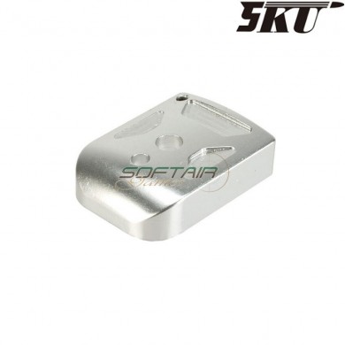 SILVER T-1 magazine base for MARUI hi-capa pistol 5ku (5ku-gb-260-s)