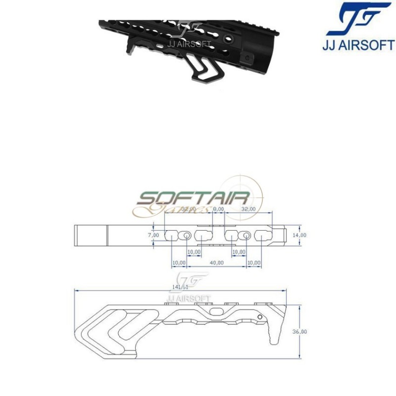 TD MOD ForeGrip for KeyMod RED jj airsoft (ja-1377-re)