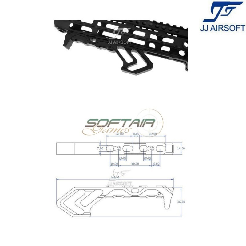 TD MOD ForeGrip per LC ROSSO jj airsoft (ja-1378-re)