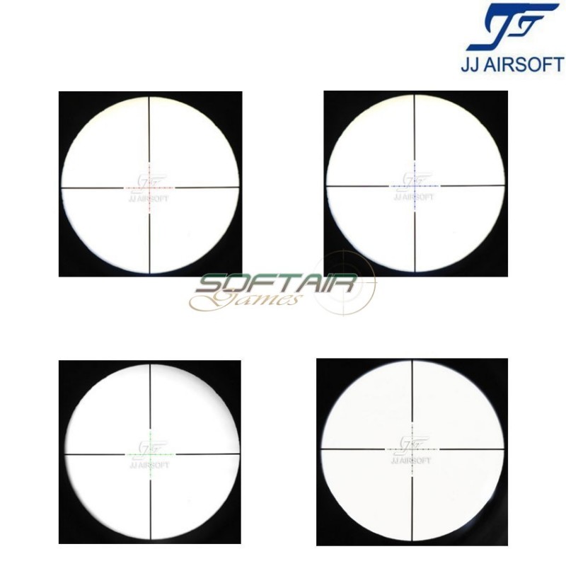 Ottica 1.25-4.5x26 rosso/verde/blue reticolo NERA jj airsoft (ja-5377-bk)