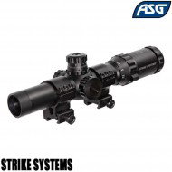 Scope 1-4x24 BLACK short dot sight red/green strike systems asg (asg-strike070)
