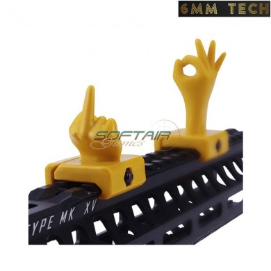 Stupid hands YELLOW type 1 set sights 6MM TECH (6mmt-25-1-ye)