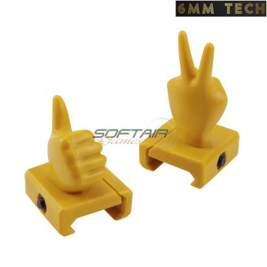 Stupid hands YELLOW type 2 set sights 6MM TECH (6mmt-25-2-ye)