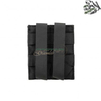 Double Elastic Pistol Magazines Pouch BLACK Frog Industries® (fi-m51613044-bk)