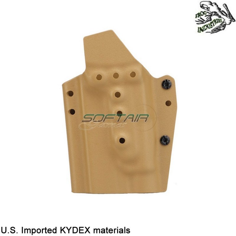 Holster quick pull TAN U.S. KYDEX for glock w/tlr-1 flashlight frog industries® (fi-wo-gb01t)