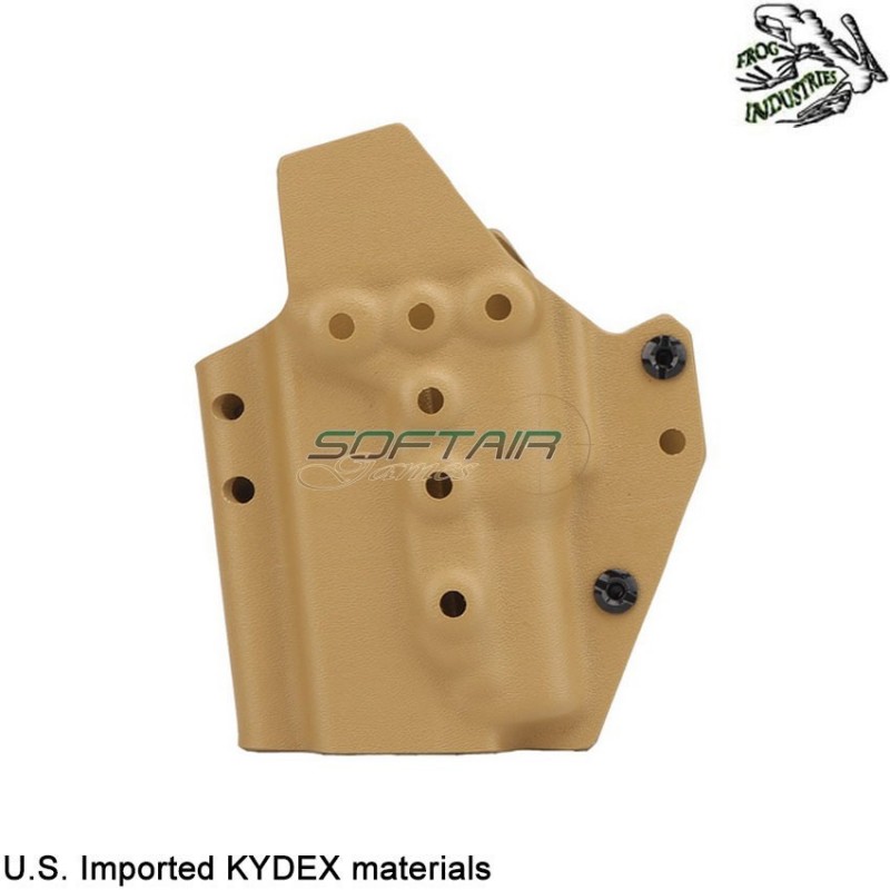 Fondina quick pull TAN U.S. KYDEX per glock c/xc1 torcia frog industries® (fi-wo-gb06t)