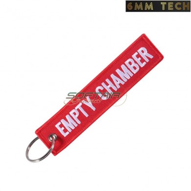 Keychain ring "EMPTY CHAMBER" red 6MM TECH (6mmt-38-rd)