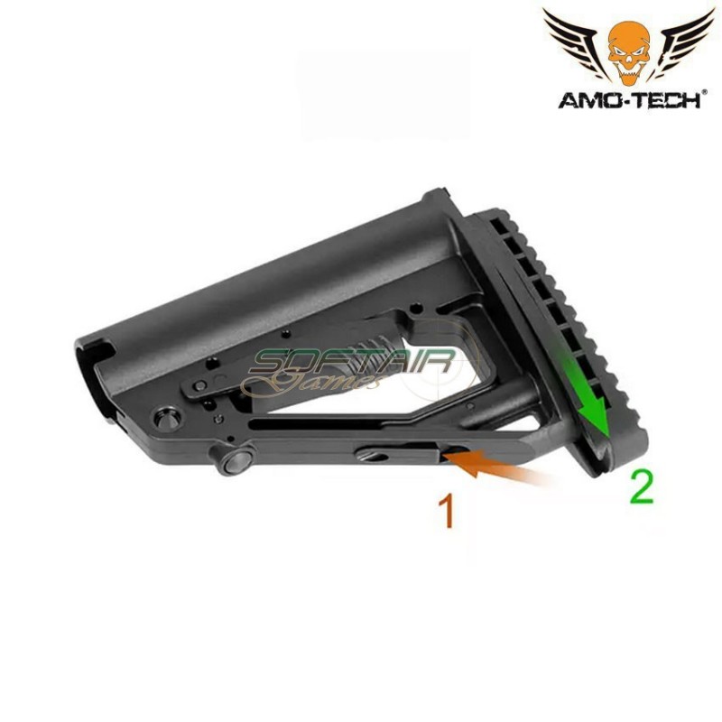 Calcio RUSSIAN style nero aeg AK12/AKM/AK74 amo-tech® (amt-stk-007)