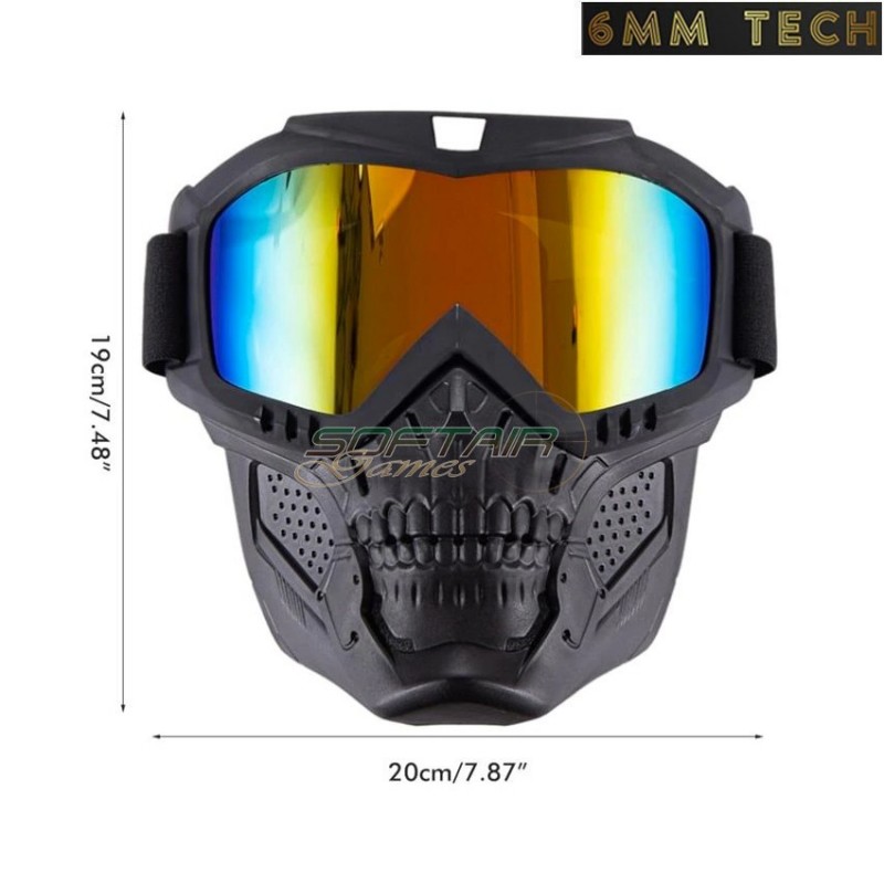 Speedsoft TERROR style BLACK mask SILVER lens 6MM TECH (6mmt-43-sv)