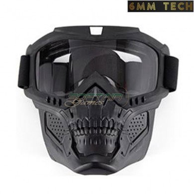 Speedsoft TERROR style BLACK mask CLEAR lens 6MM TECH (6mmt-43-cl)