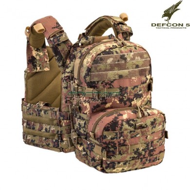 Tactical plate carrier + backpack ITALIAN CAMO defcon 5 (d5-bav21-vi)