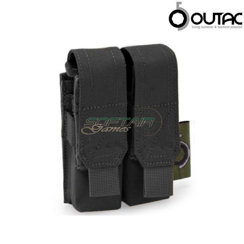 Tasca Doppia Caricatori Pistola 9mm NERA Outac (ot-pm02/3-b)