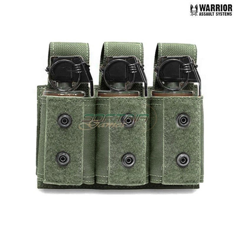 Triple 40mm grenade/flashbang small pouch OLIVE DRAB warrior assault systems (w-eo-t40gp-od)