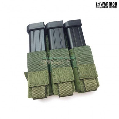 Tasca tripla action 9mm caricatori pistola OLIVE DRAB warrior assault systems (w-eo-tpda-9-od)
