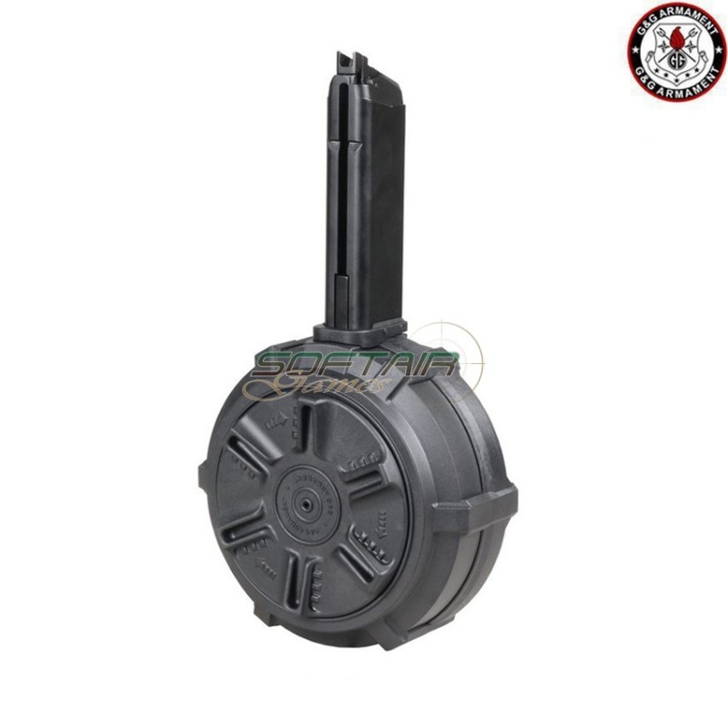 DRUM gas magazine 300bb BLACK for smc-9/gtp9 g&g (gg-08197)