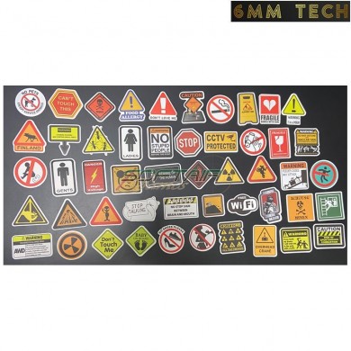 Set 50pcs. adesivi per valigia/fucile/computer/etc... TYPE 2 6MM TECH (6mmt-74-2-50)