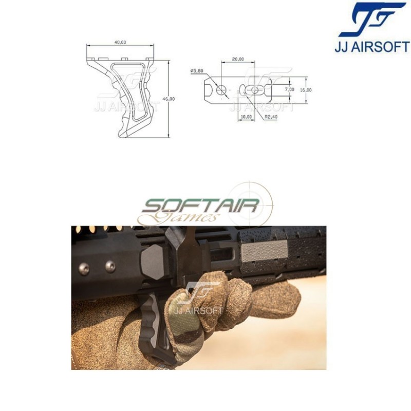 VP24 Hand Stop per KeyMod & LOC ROSSA jj airsoft (ja-1390-re)