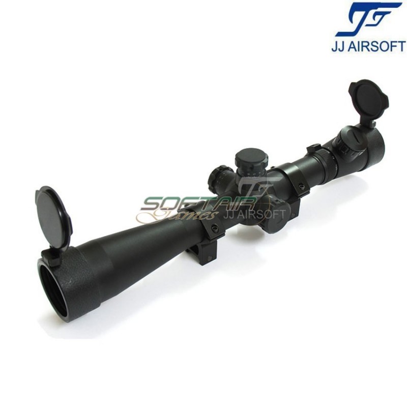 Ottica 3.5-10×40 E-SF rosso/verde reticolo NERA jj airsoft (ja-5305-bk)