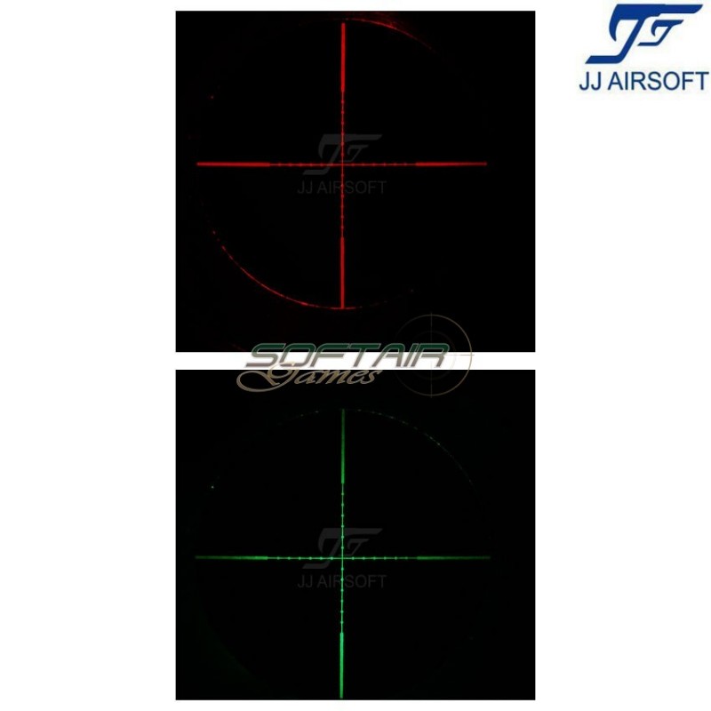 Ottica 3.5-10×40 E-SF rosso/verde reticolo NERA jj airsoft (ja-5305-bk)
